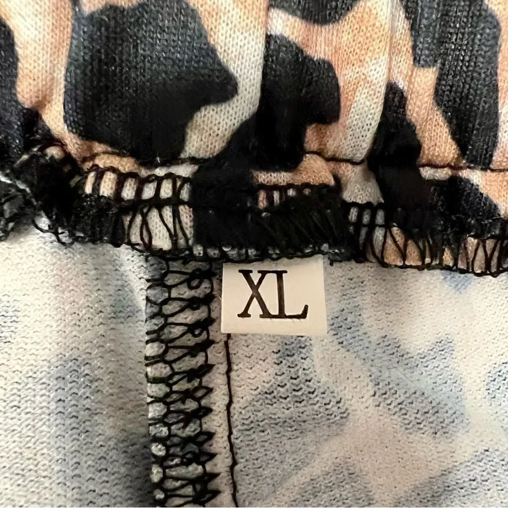 NWOT animal print shorts sz XL drawstring waist by Mosucoirl stretchy